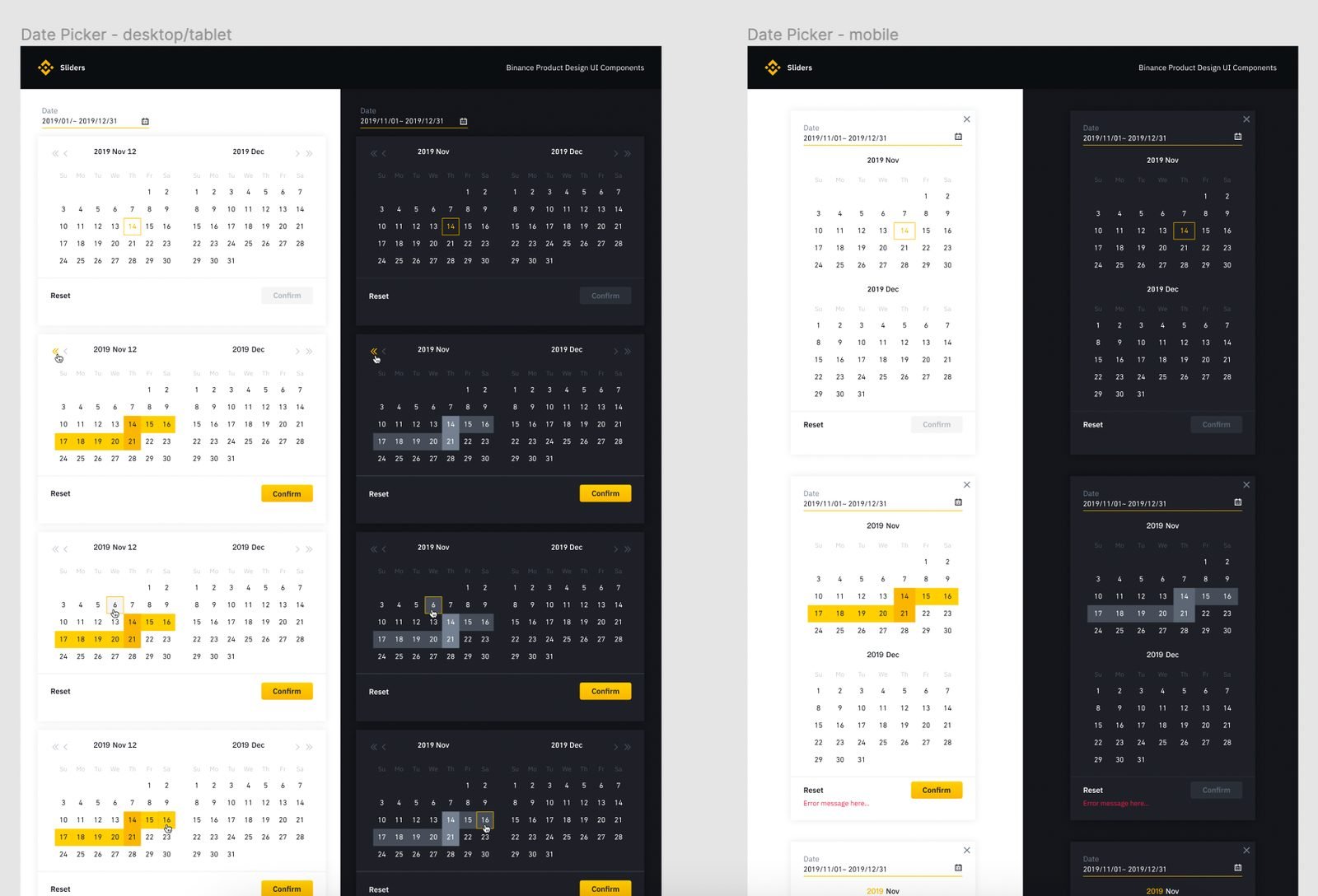 Date picker.